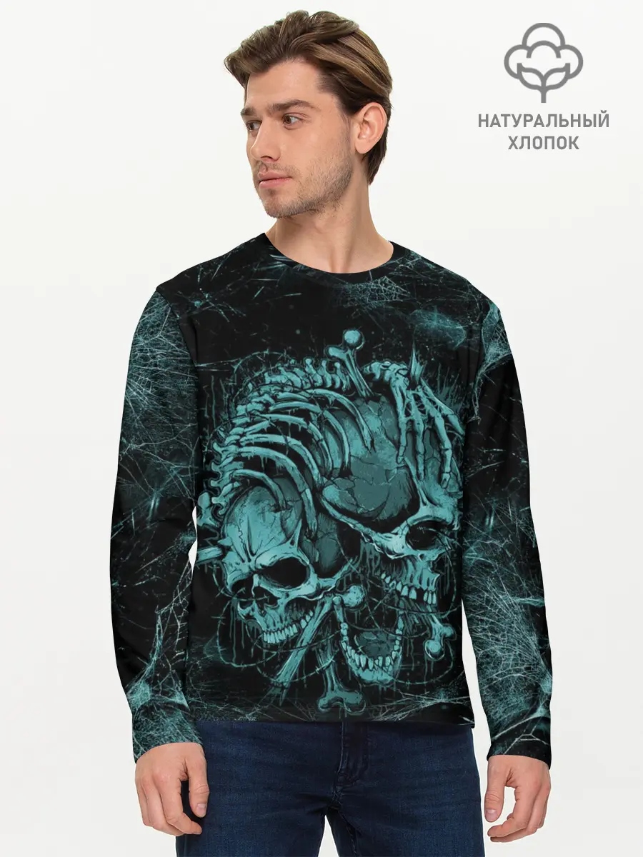 Мужской лонгслив базовый / two skulls (P007_P004ooo1974803, P004ooo1974803)
