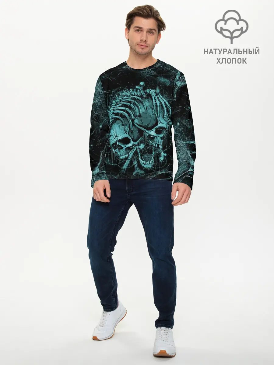 Мужской лонгслив базовый / two skulls (P007_P004ooo1974803, P004ooo1974803)