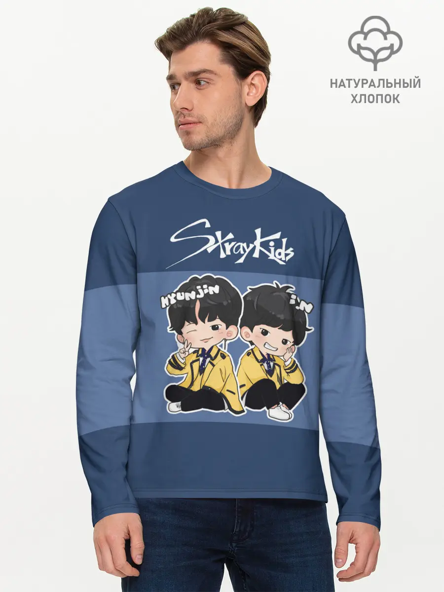 Мужской лонгслив базовый / Stray Kids (P007_P004ooo1974253, P004ooo1974253)
