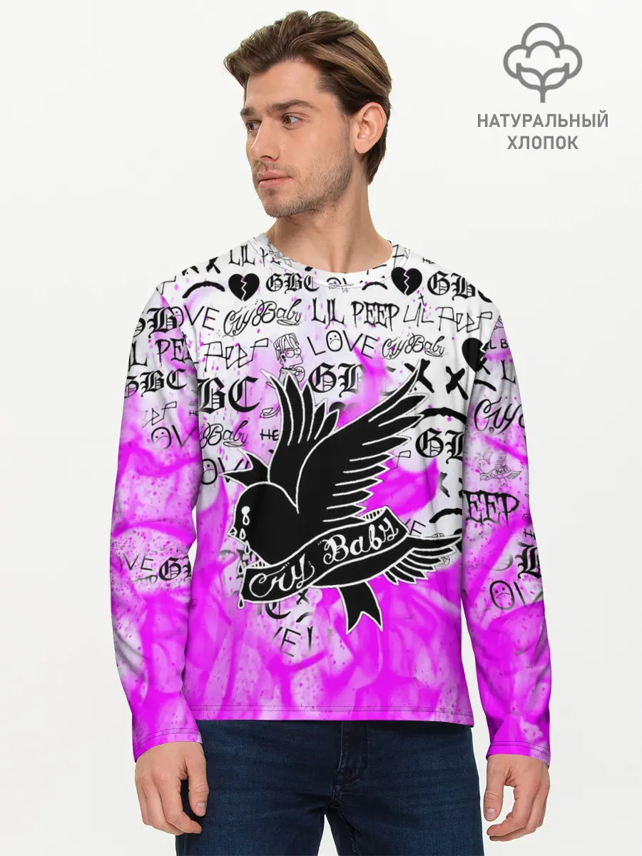 Мужской лонгслив базовый / CRY BABY LIL PEEP (P007_P004ooo1976731, P004ooo1976731)