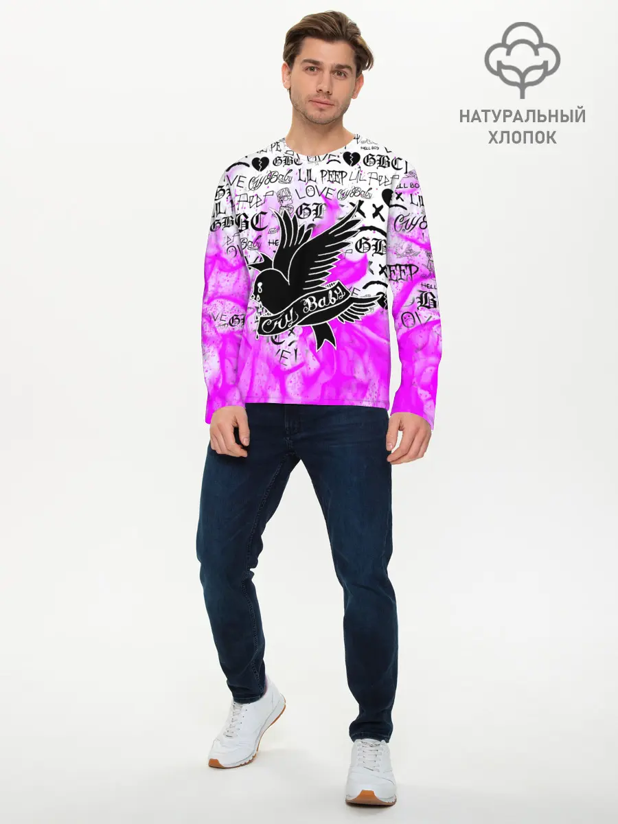 Мужской лонгслив базовый / CRY BABY LIL PEEP (P007_P004ooo1976731, P004ooo1976731)
