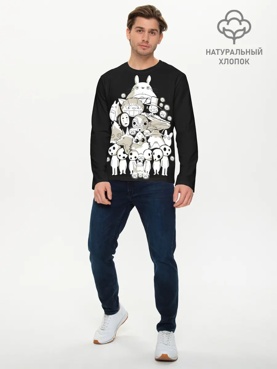 Мужской лонгслив базовый / Герои Миядзаки (P007_P004ooo1977127, P004ooo1977127)