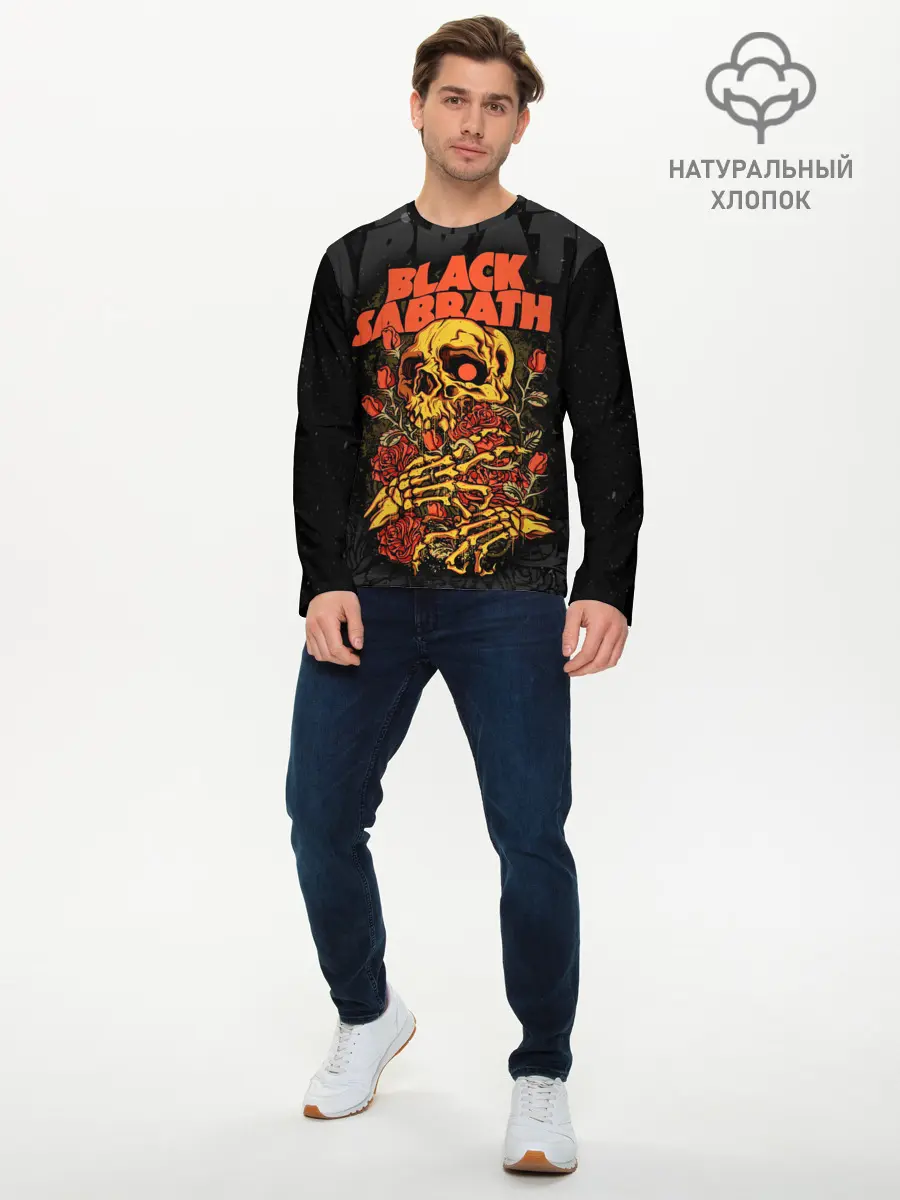 Мужской лонгслив базовый / Black Sabbath (P007_P004ooo1975463, P004ooo1975463)