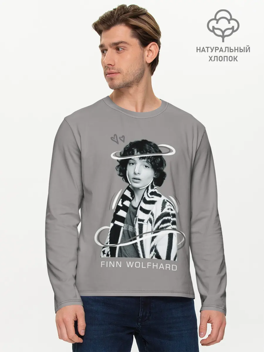 Мужской лонгслив базовый / finn wolfhard (P007_P004ooo1980907, P004ooo1980907)
