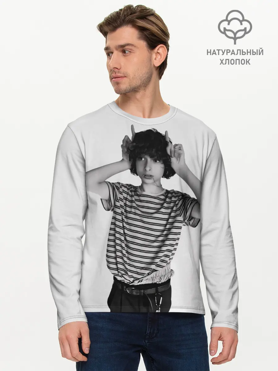 Мужской лонгслив базовый / finn wolfhard (P007_P004ooo1980909, P004ooo1980909)