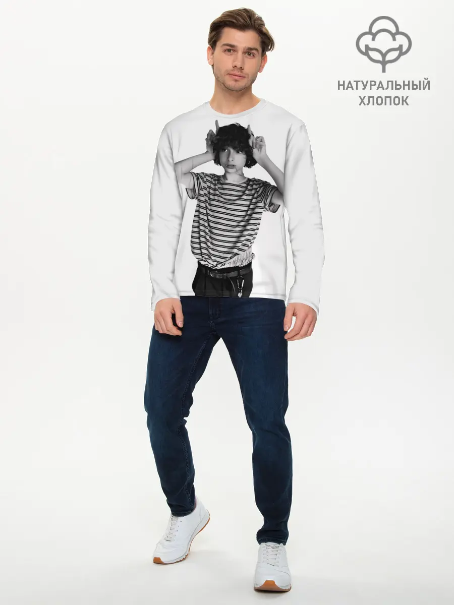 Мужской лонгслив базовый / finn wolfhard (P007_P004ooo1980909, P004ooo1980909)