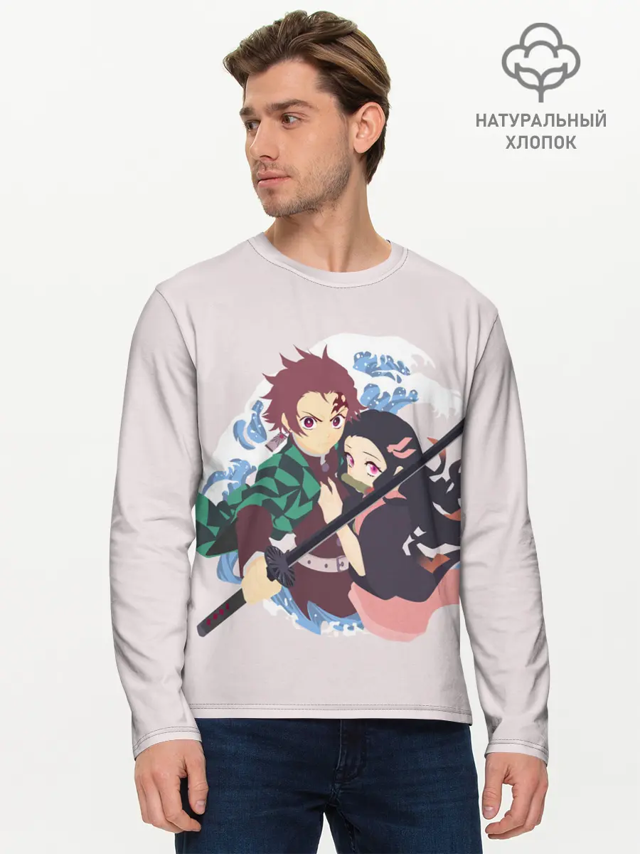 Мужской лонгслив базовый / Tanjirou & Nezuko (P007_P004ooo1979703, P004ooo1979703)