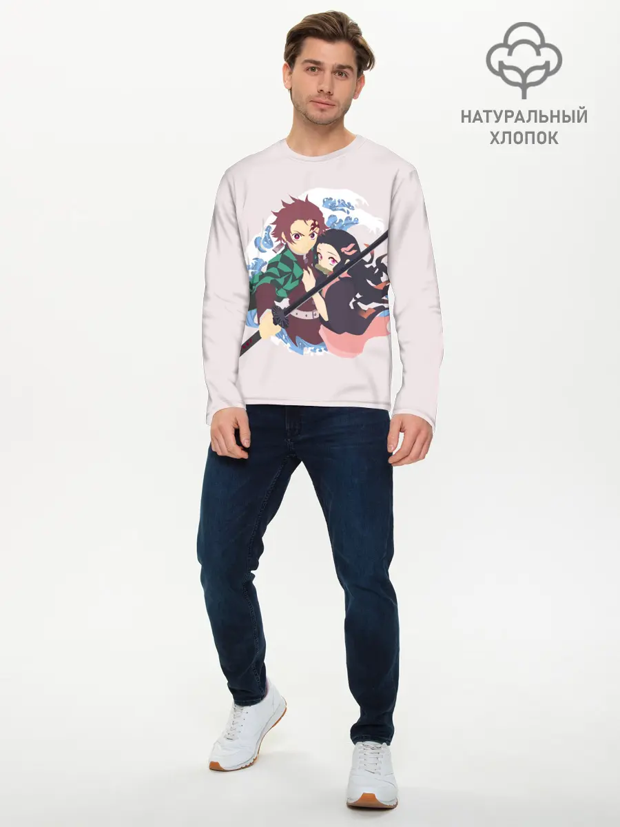 Мужской лонгслив базовый / Tanjirou & Nezuko (P007_P004ooo1979703, P004ooo1979703)