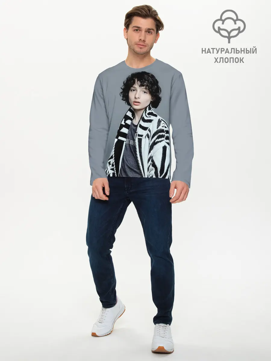 Мужской лонгслив базовый / finn wolfhard (P007_P004ooo1980927, P004ooo1980927)