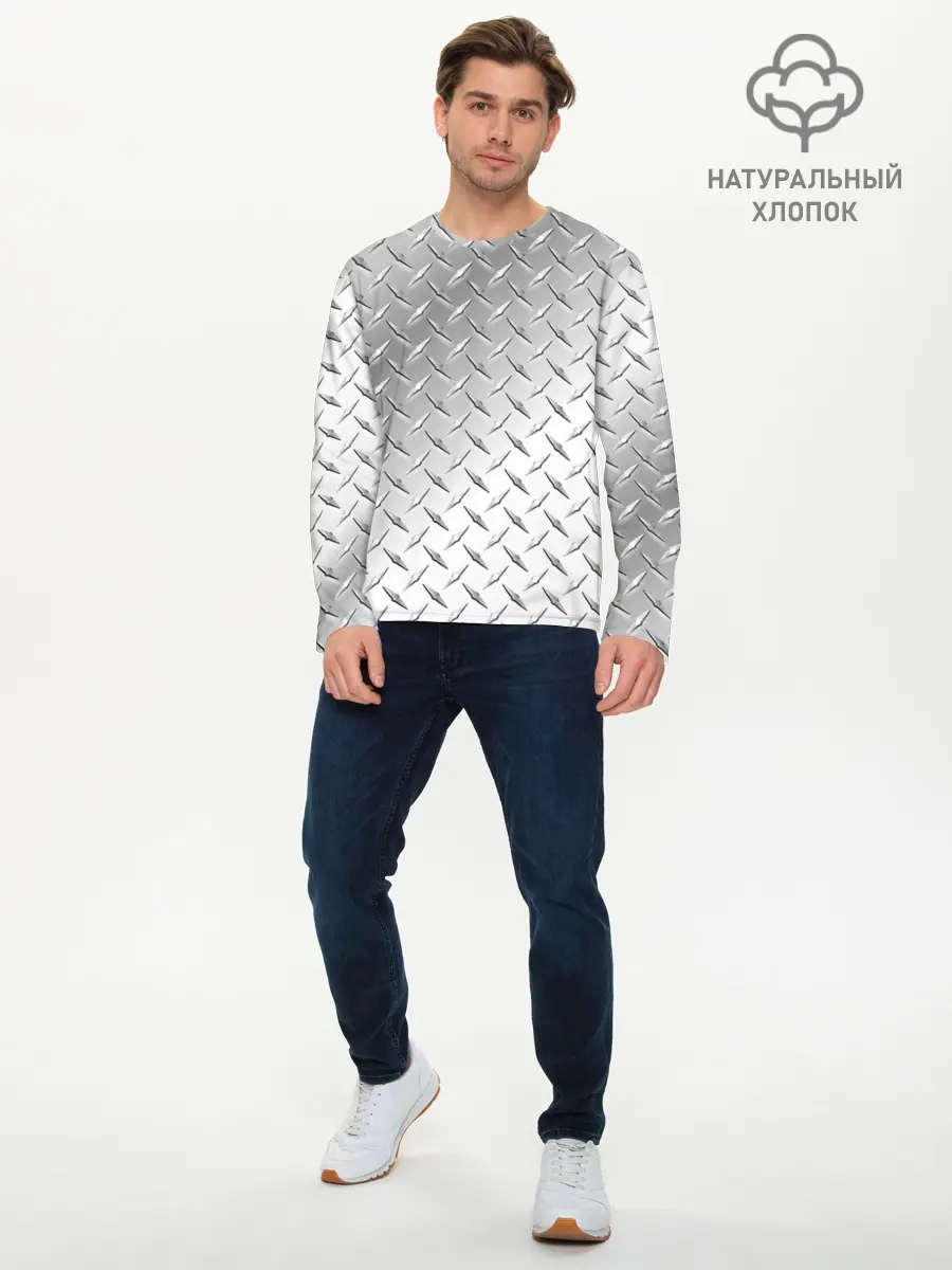 Мужской лонгслив базовый / Рифлёный металл (P007_P004ooo1985665, P004ooo1985665)