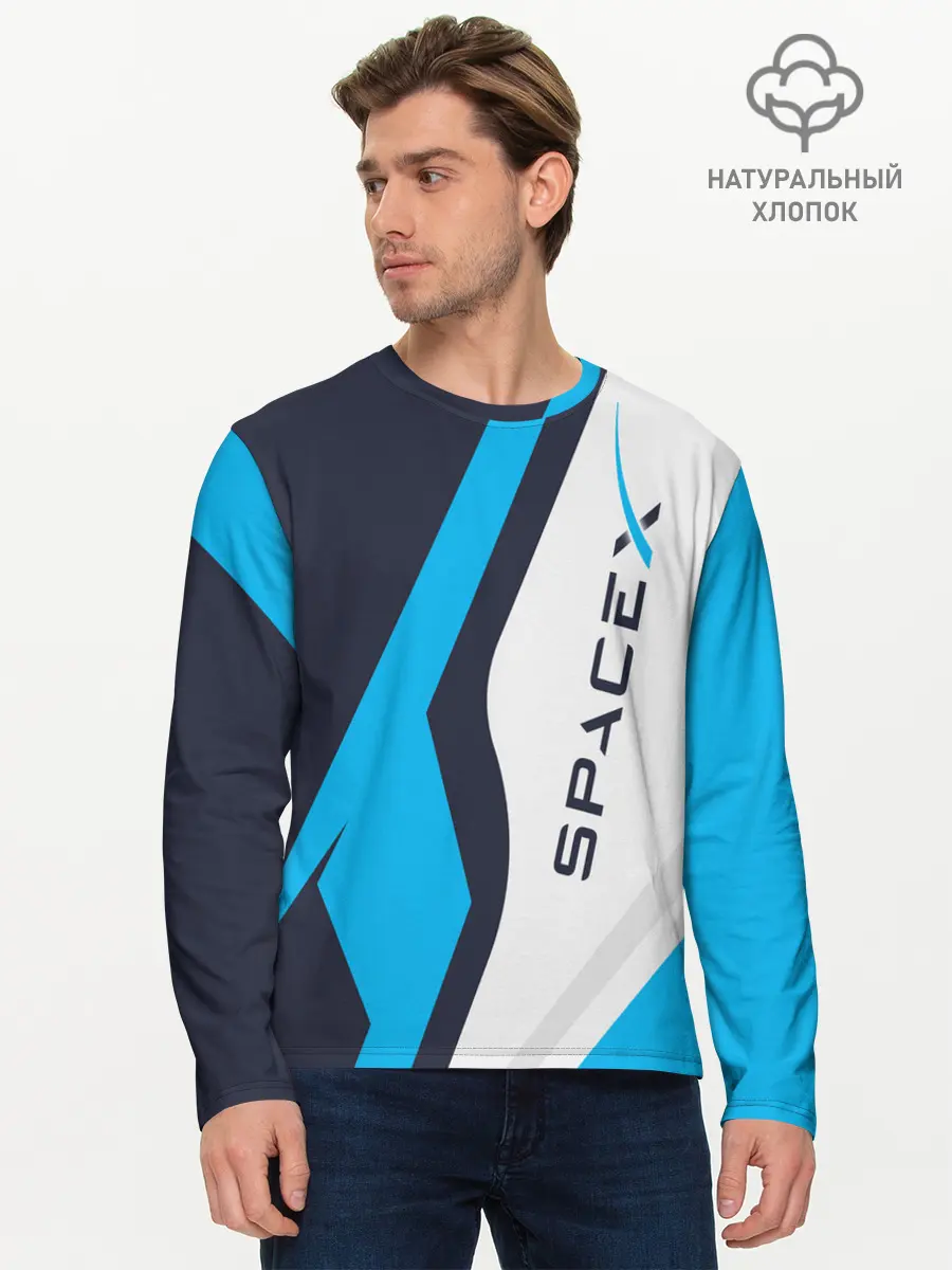 Мужской лонгслив базовый / SpaceX (P007_P004ooo1986211, P004ooo1986211)