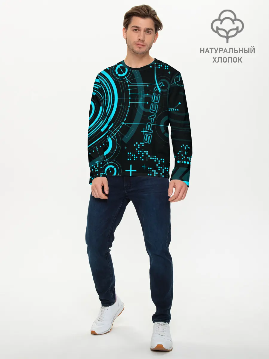 Мужской лонгслив базовый / SpaceX (P007_P004ooo1986197, P004ooo1986197)