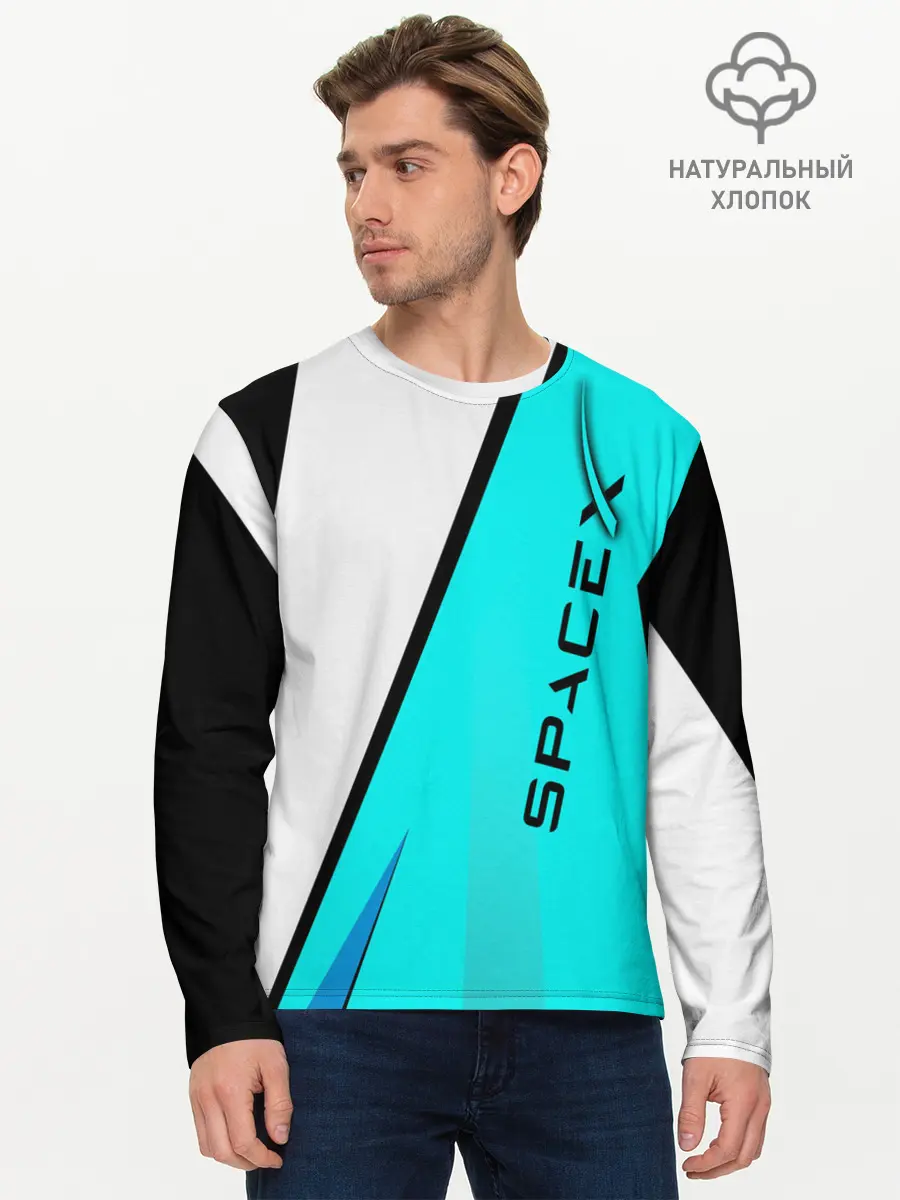 Мужской лонгслив базовый / SpaceX (P007_P004ooo1986207, P004ooo1986207)