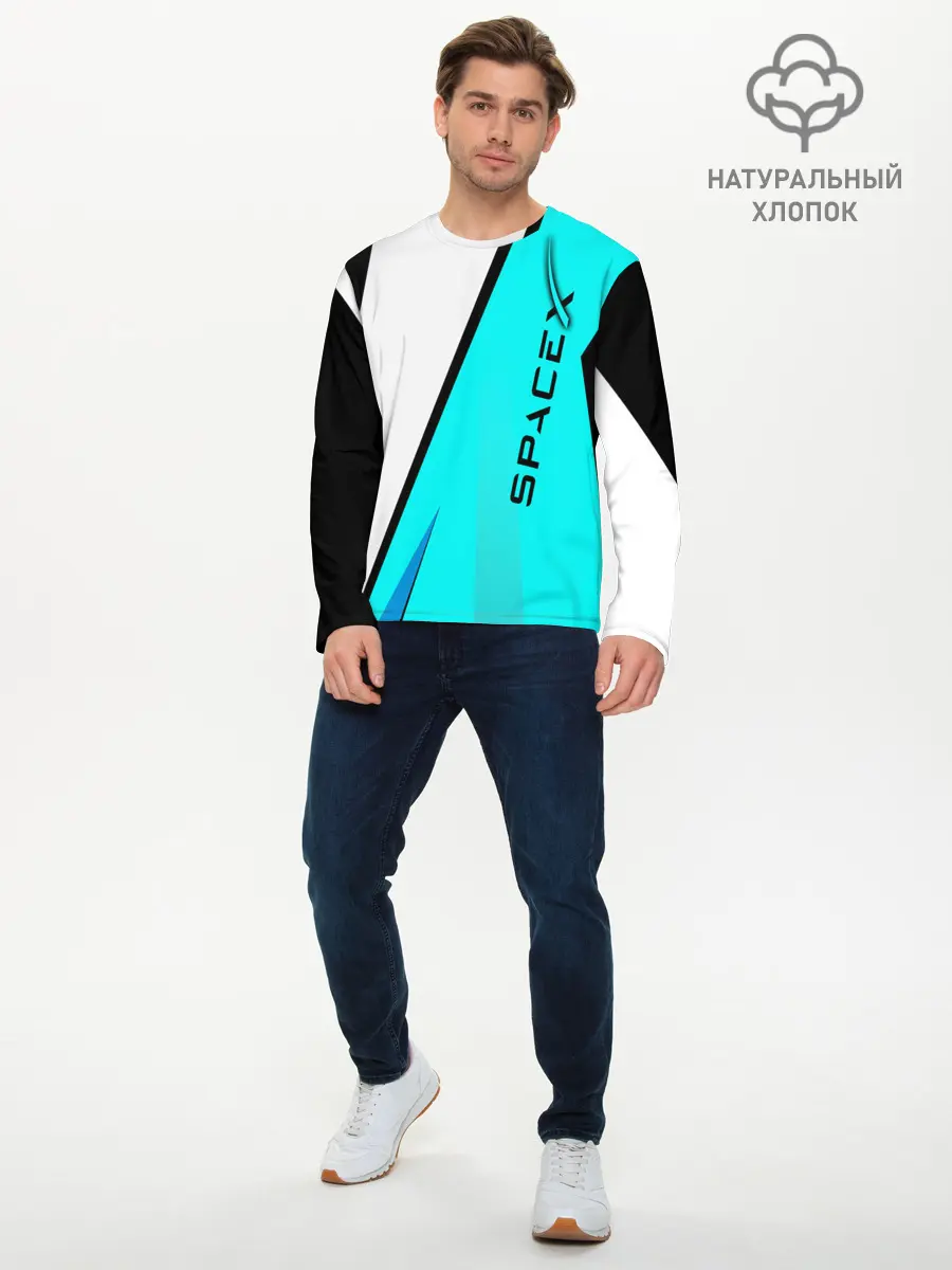 Мужской лонгслив базовый / SpaceX (P007_P004ooo1986207, P004ooo1986207)