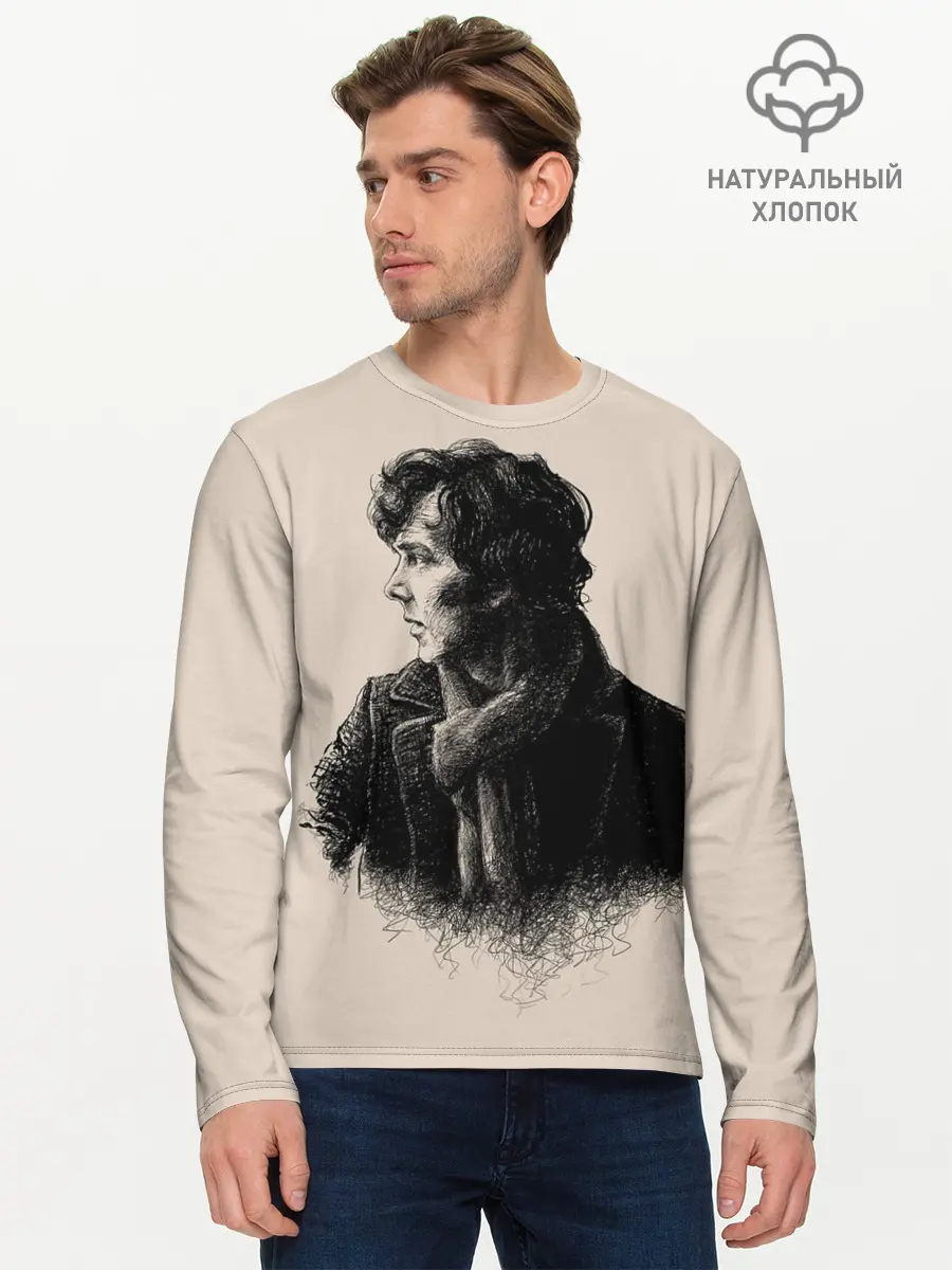 Мужской лонгслив базовый / Sherlock (P007_P004ooo1988099, P004ooo1988099)