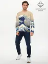Мужской лонгслив базовый / Kanagawa Wave Glitch Art (P007_P004ooo1989871, P004ooo1989871)