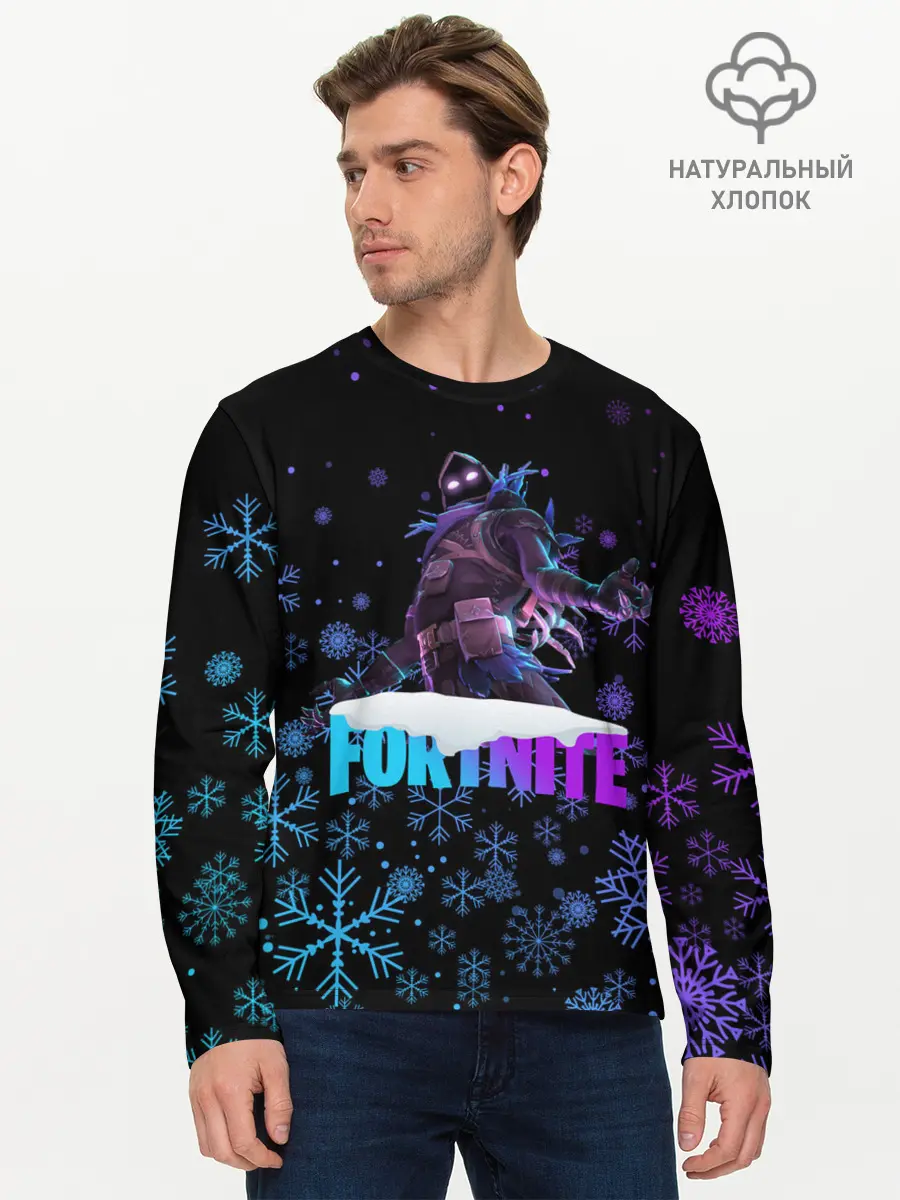 Мужской лонгслив базовый / FORTNITE НОВОГОДНИЙ. (P007_P004ooo1989361, P004ooo1989361)
