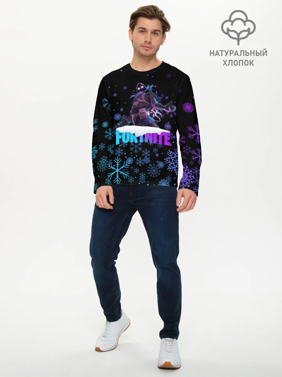 Мужской лонгслив базовый / FORTNITE НОВОГОДНИЙ. (P007_P004ooo1989361, P004ooo1989361)