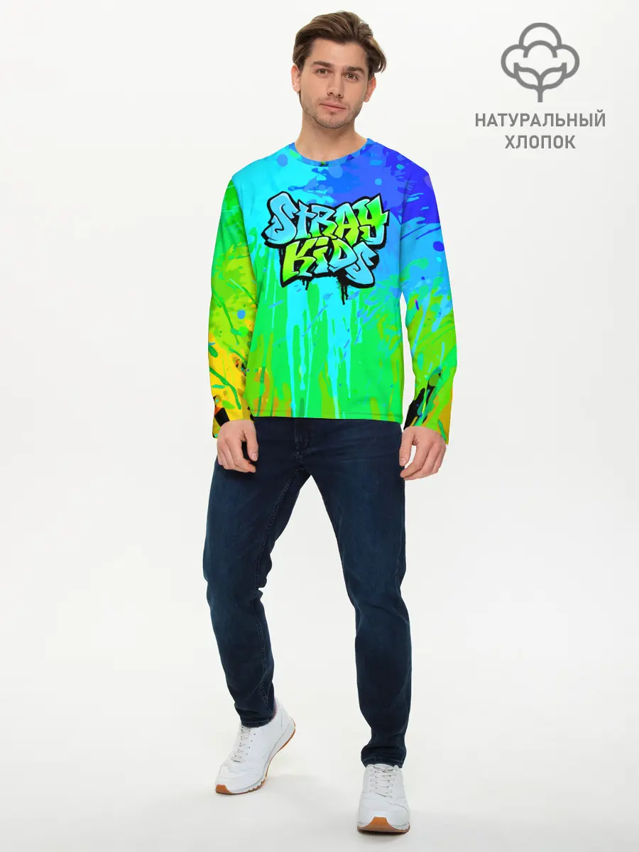 Мужской лонгслив базовый / Stray Kids (P007_P004ooo1990985, P004ooo1990985)