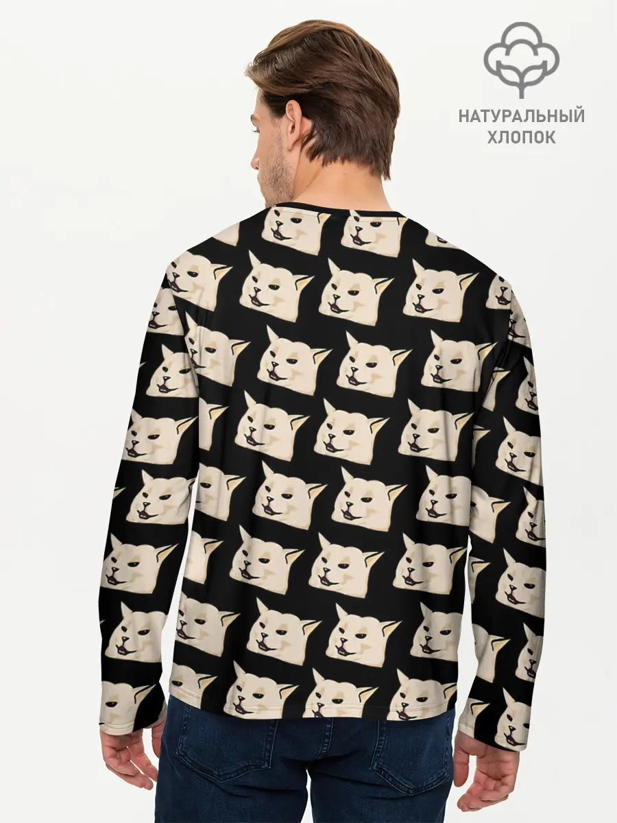 Мужской лонгслив базовый / woman yelling at cat (P007_P004ooo1993141, P004ooo1993141)