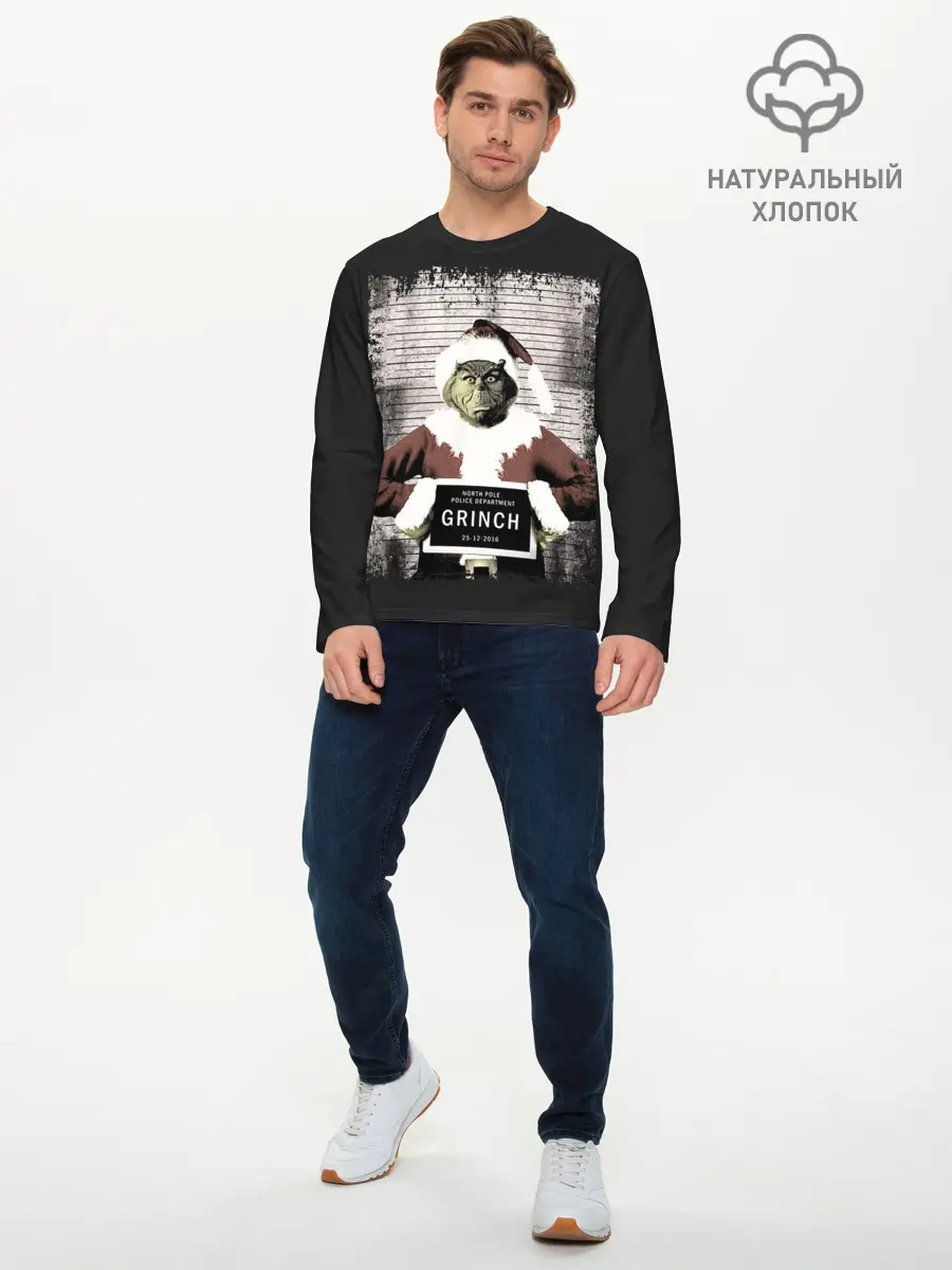 Мужской лонгслив базовый / Гринч (P007_P004ooo1993169, P004ooo1993169)