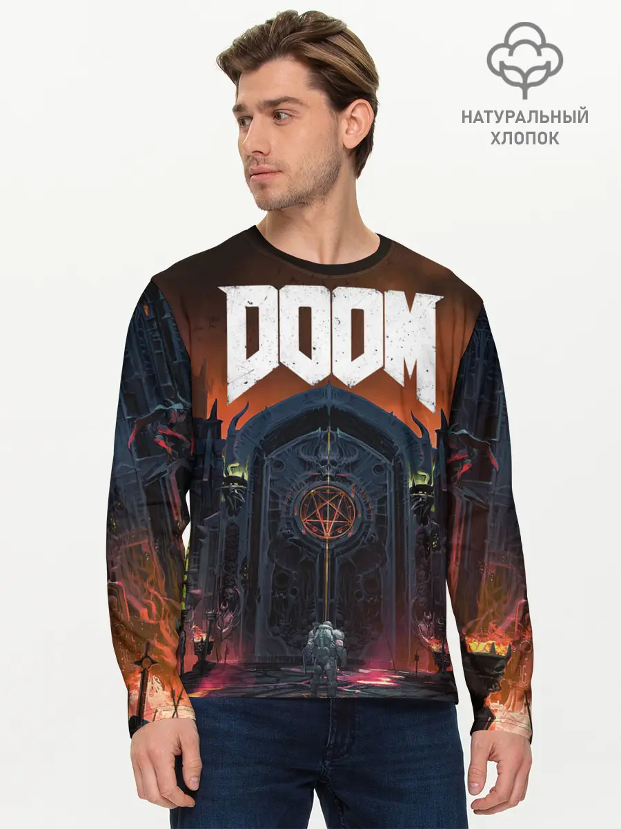 Мужской лонгслив базовый / DOOM - Hellgate (P007_P004ooo1995387, P004ooo1995387)