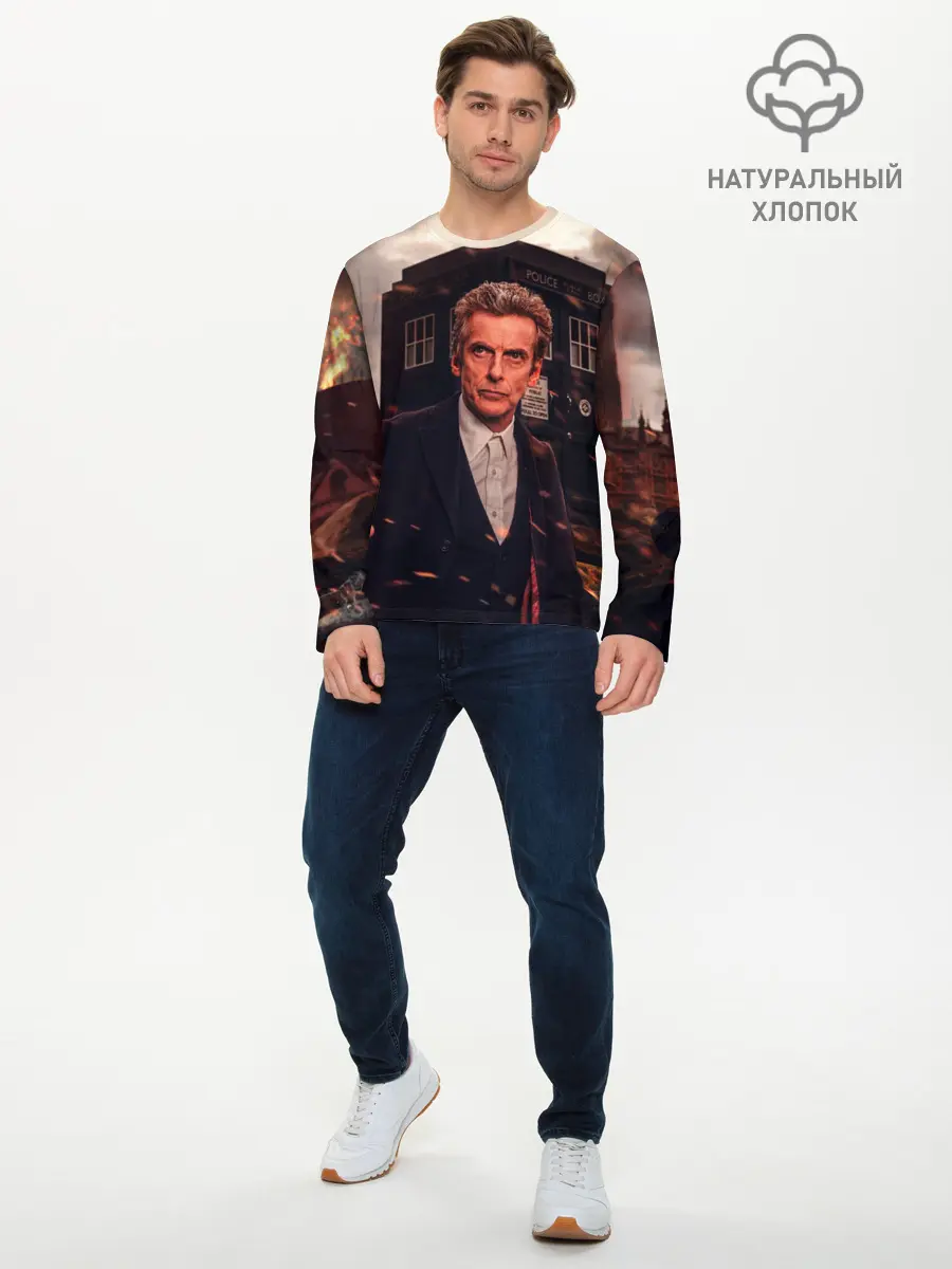 Мужской лонгслив базовый / Доктор Кто (P007_P004ooo1998249, P004ooo1998249)