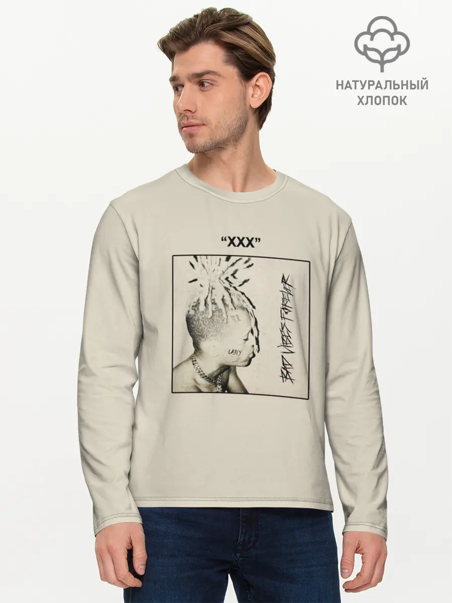 Мужской лонгслив базовый / XXXTENTACION BAD VIBES FOREVER (P007_P004ooo2000621, P004ooo2000621)