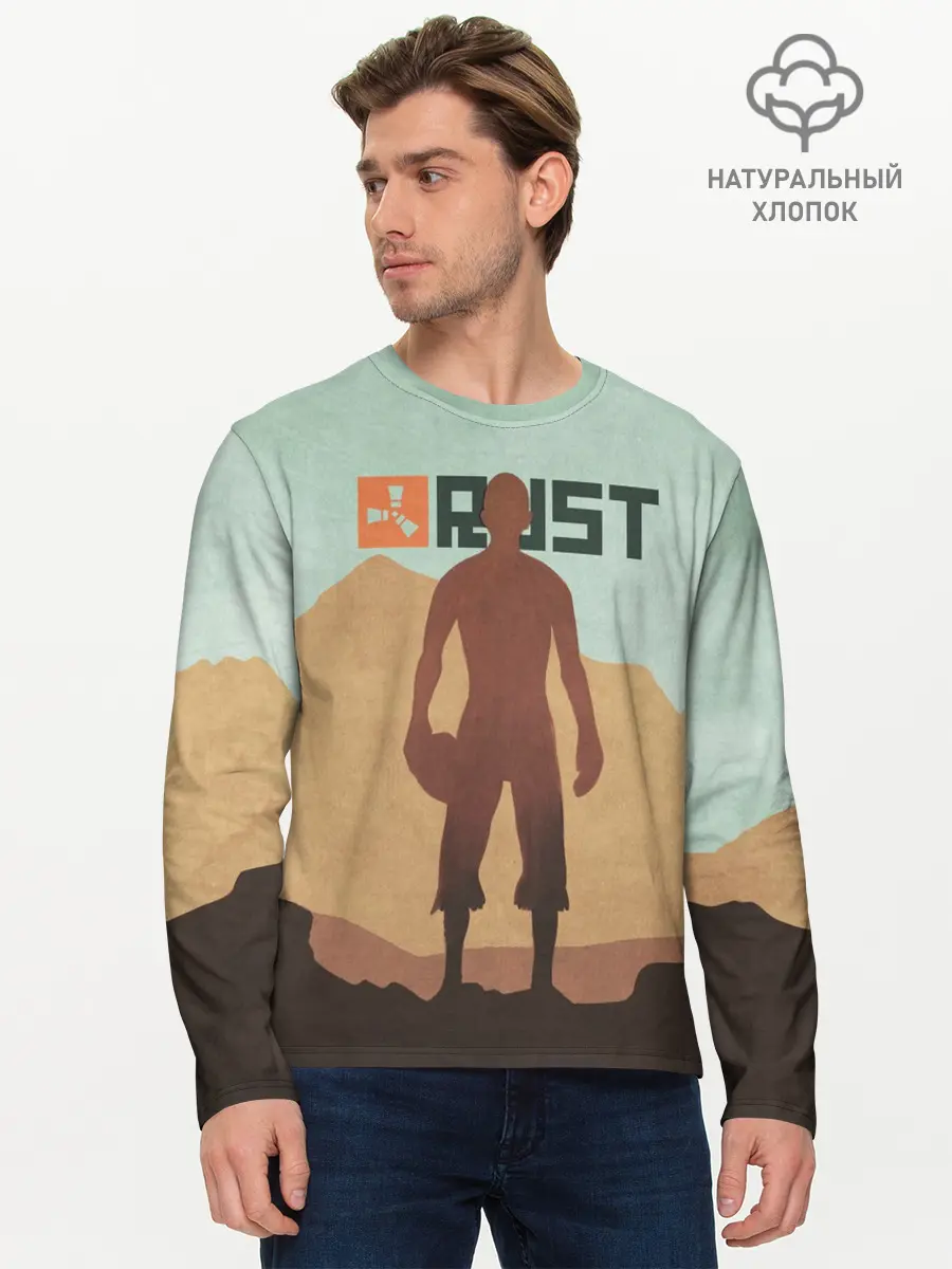 Мужской лонгслив базовый / Rust (P007_P004ooo2002463, P004ooo2002463)