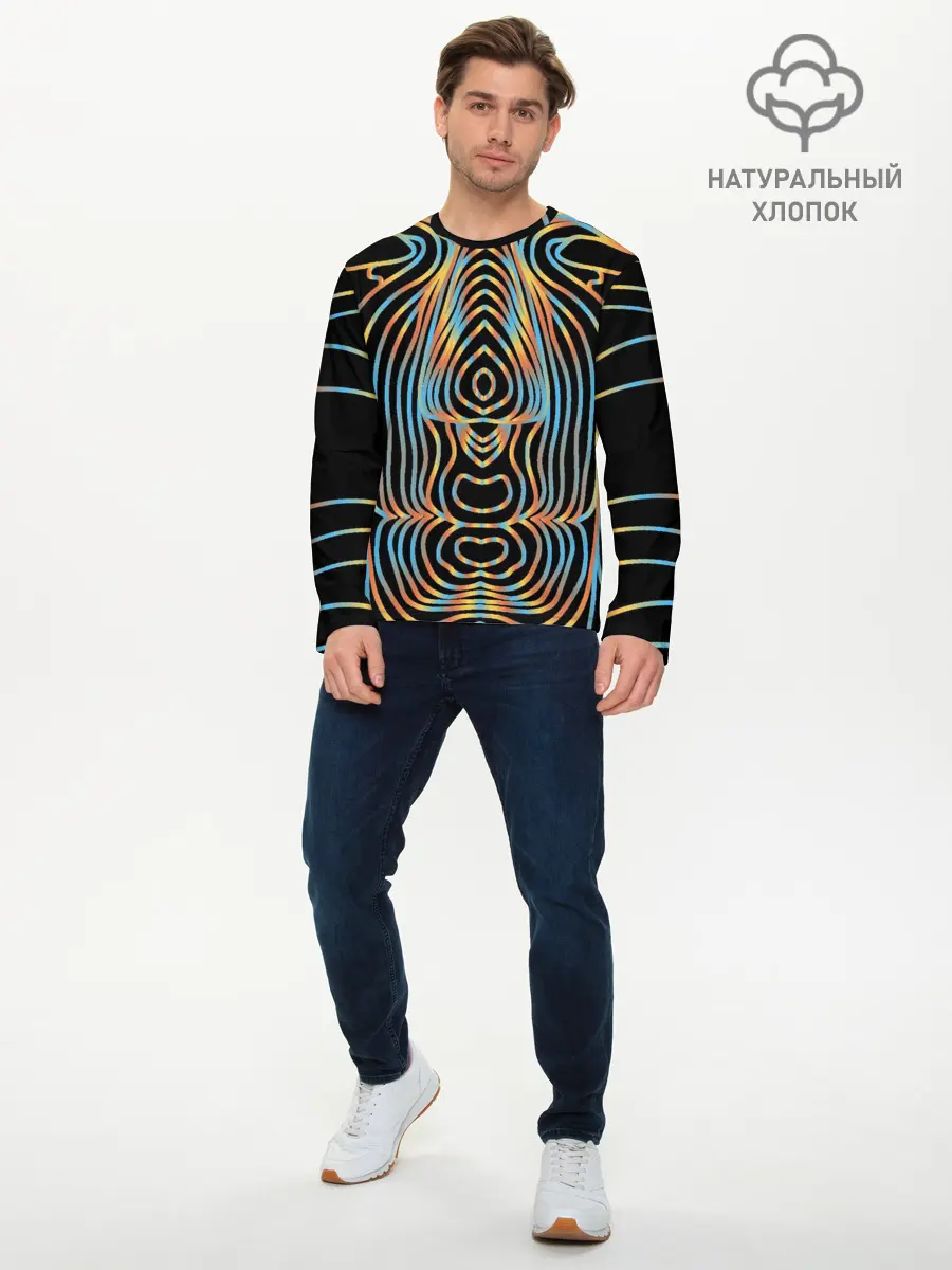 Мужской лонгслив базовый / Неоновое свечение (P007_P004ooo2003979, P004ooo2003979)