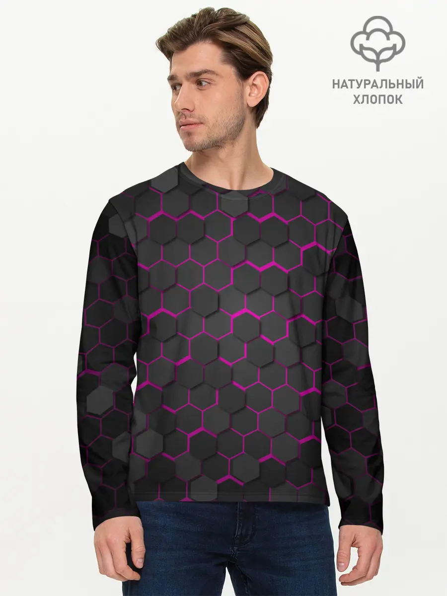 Мужской лонгслив базовый / OCTAGON розовый (P007_P004ooo2005535, P004ooo2005535)