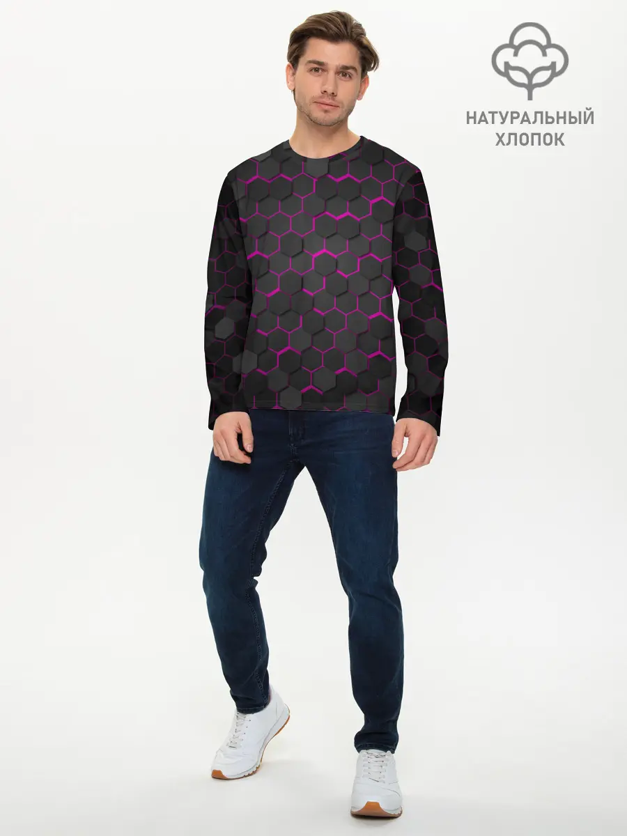 Мужской лонгслив базовый / OCTAGON розовый (P007_P004ooo2005535, P004ooo2005535)