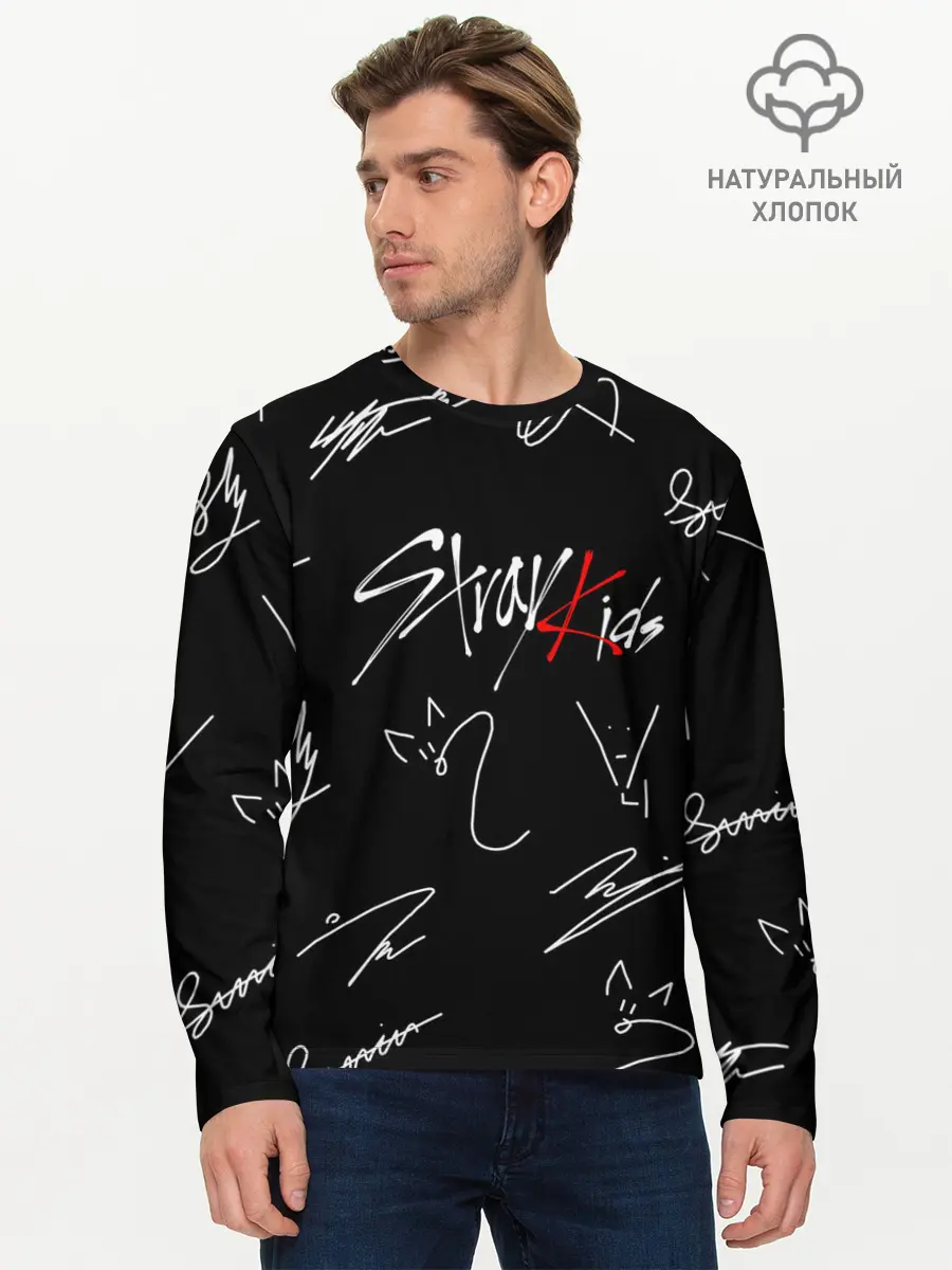 Мужской лонгслив базовый / STRAY KIDS (P007_P004ooo2005291, P004ooo2005291)