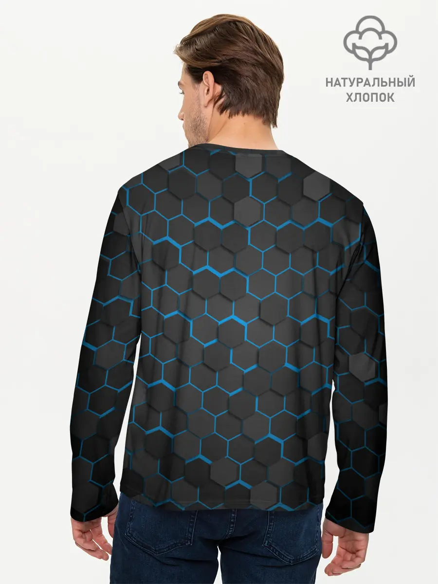 Мужской лонгслив базовый / OCTAGON голубой (P007_P004ooo2005473, P004ooo2005473)