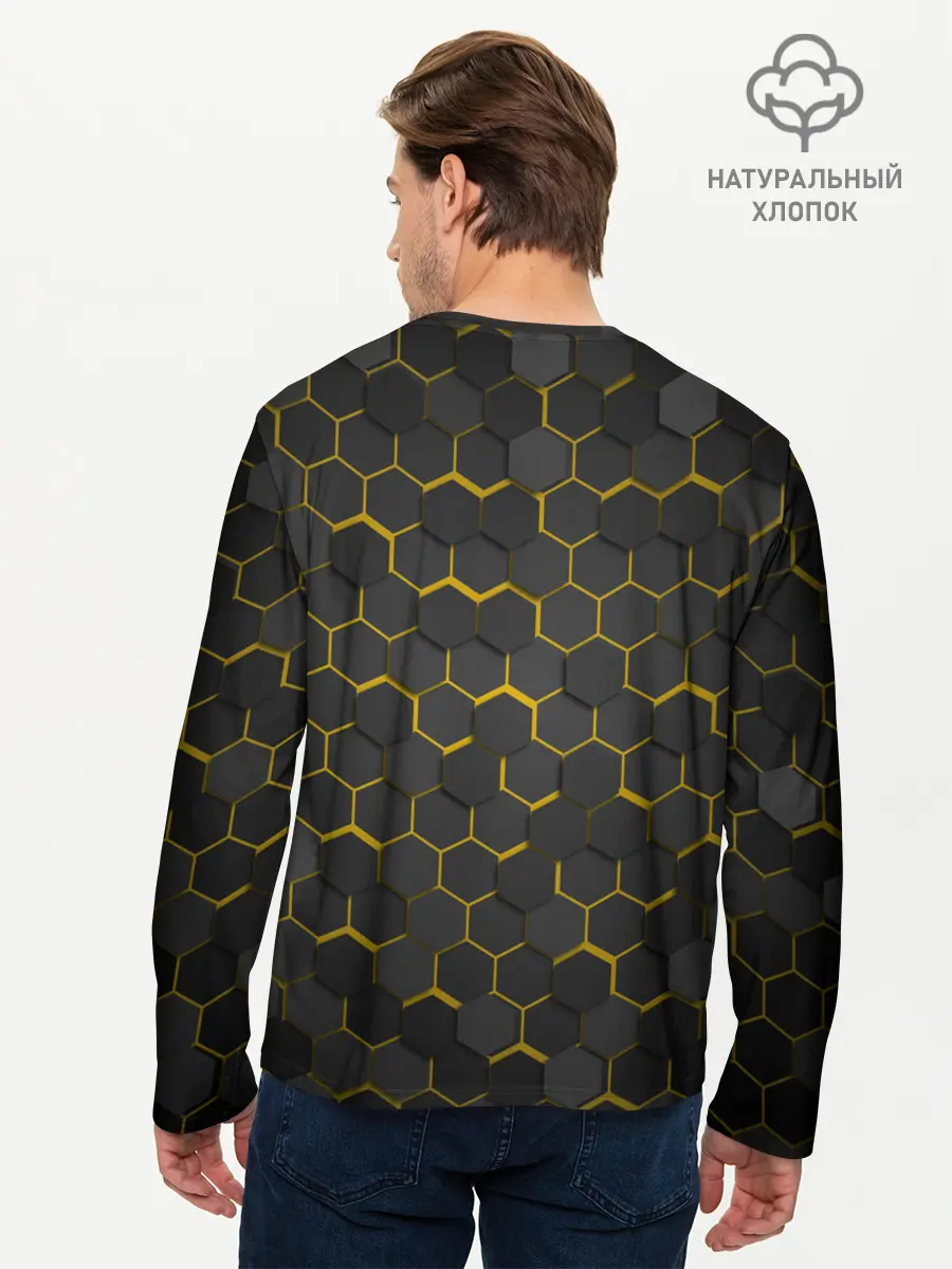 Мужской лонгслив базовый / OCTAGON желтый (P007_P004ooo2005489, P004ooo2005489)