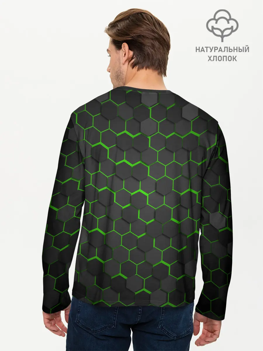Мужской лонгслив базовый / OCTAGON зеленый (P007_P004ooo2005499, P004ooo2005499)