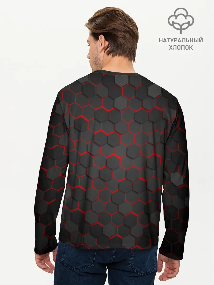 Мужской лонгслив базовый / OCTAGON красный (P007_P004ooo2005513, P004ooo2005513)