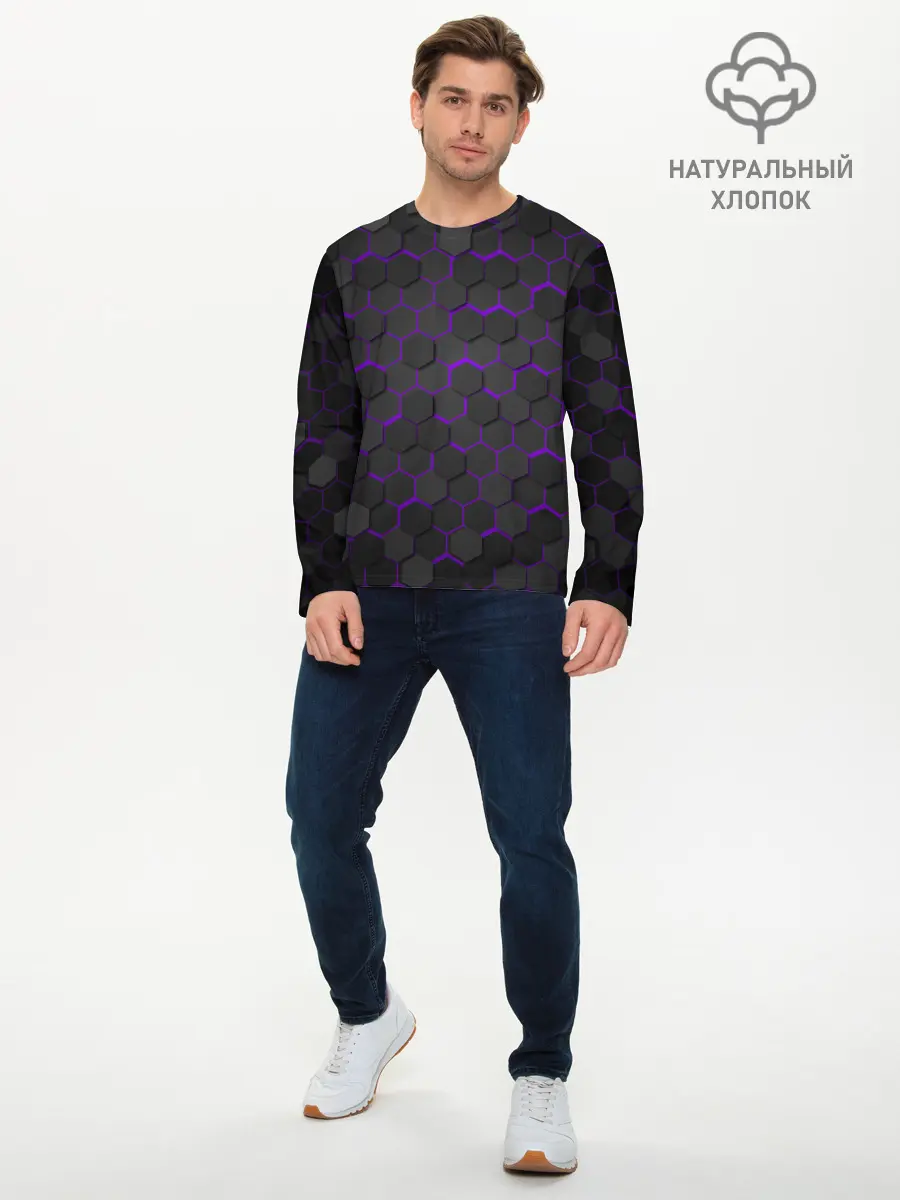 Мужской лонгслив базовый / OCTAGON сиреневый (P007_P004ooo2005549, P004ooo2005549)