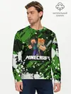 Мужской лонгслив базовый / Minecraft / Майнкрафт (P007_P004ooo2009479, P004ooo2009479)