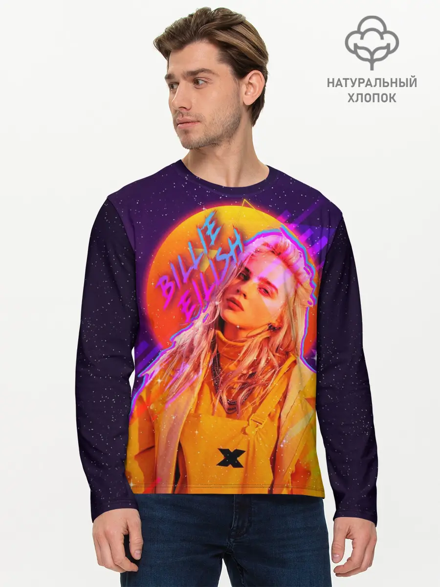 Мужской лонгслив базовый / Billie Eilish (P007_P004ooo2009539, P004ooo2009539)