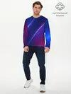 Мужской лонгслив базовый / фиолетово 3d волны 2020 (P007_P004ooo2010521, P004ooo2010521)