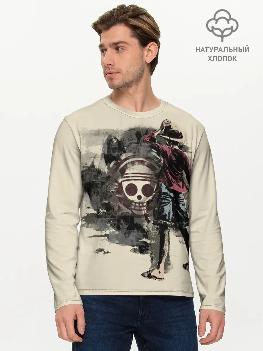 Мужской лонгслив базовый / Пиратский остров One Piece (P007_P004ooo2010209, P004ooo2010209)