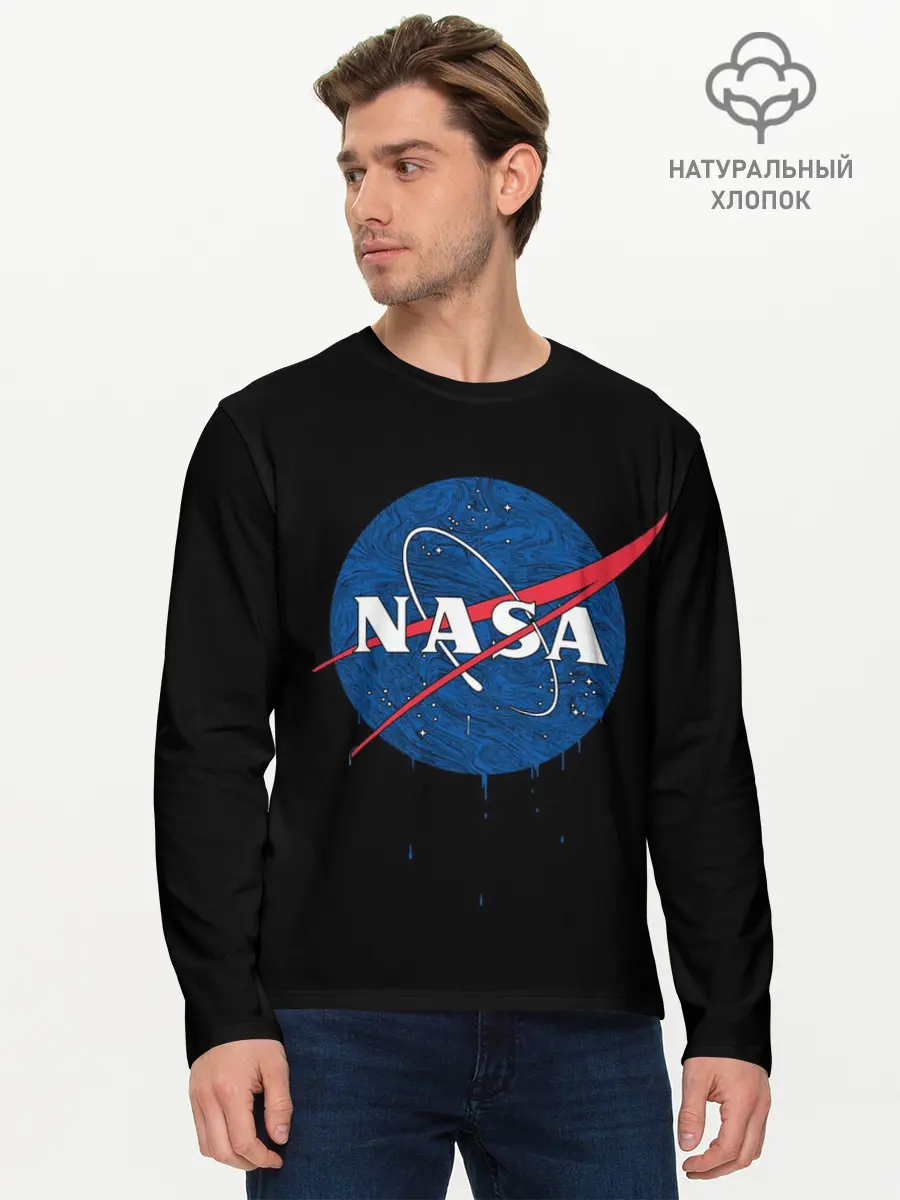 Мужской лонгслив базовый / NASA Краски (P007_P004ooo2010221, P004ooo2010221)