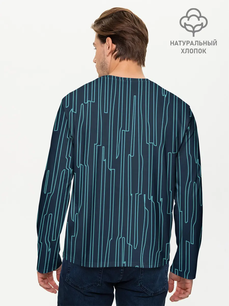 Мужской лонгслив базовый / Стильный узор (P007_P004ooo2010273, P004ooo2010273)