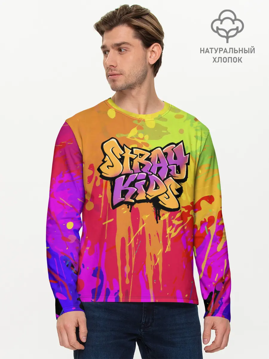 Мужской лонгслив базовый / Stray Kids (P007_P004ooo2014287, P004ooo2014287)