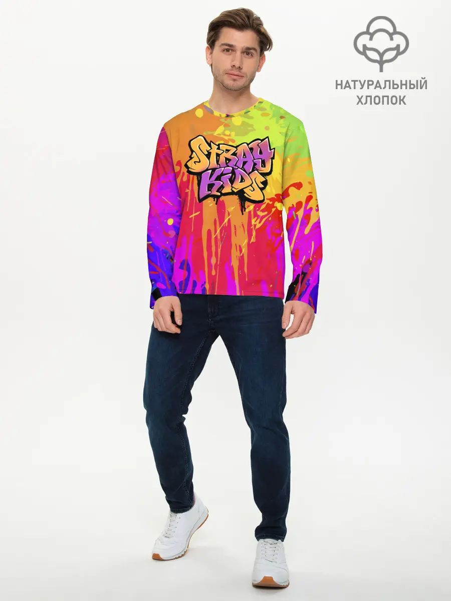 Мужской лонгслив базовый / Stray Kids (P007_P004ooo2014287, P004ooo2014287)