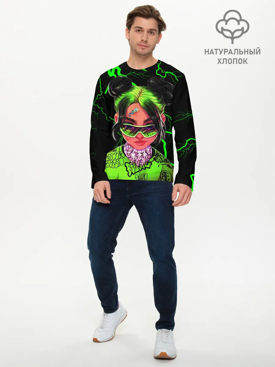 Мужской лонгслив базовый / BILLIE EILISH (P007_P004ooo2016999, P004ooo2016999)