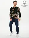 Мужской лонгслив базовый / Расписной узор (P007_P004ooo2025853, P004ooo2025853)