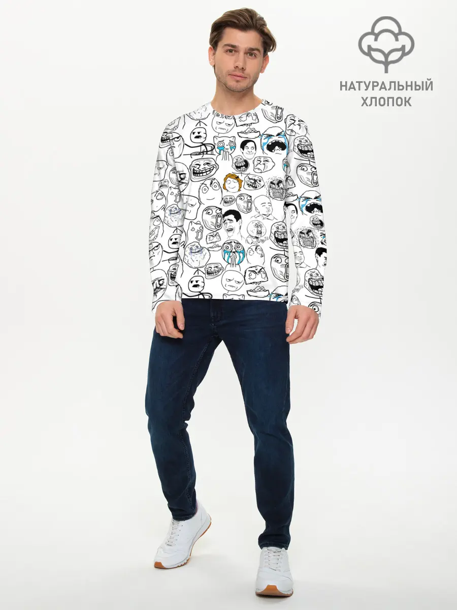 Мужской лонгслив базовый / МЕМЫ (P007_P004ooo2031509, P004ooo2031509)