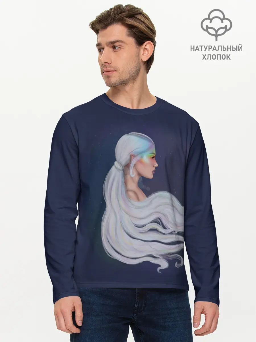 Мужской лонгслив базовый / Ariana Grande (P007_P004ooo2032679, P004ooo2032679)